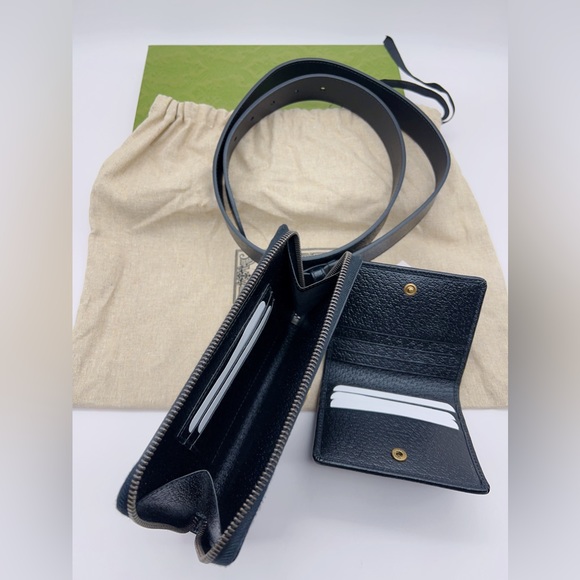 NWT Authentic Gucci Marmont Unisex 3-way Belt Bag in Black Size 90/36 - Picture 12 of 16
